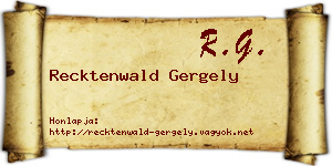 Recktenwald Gergely névjegykártya